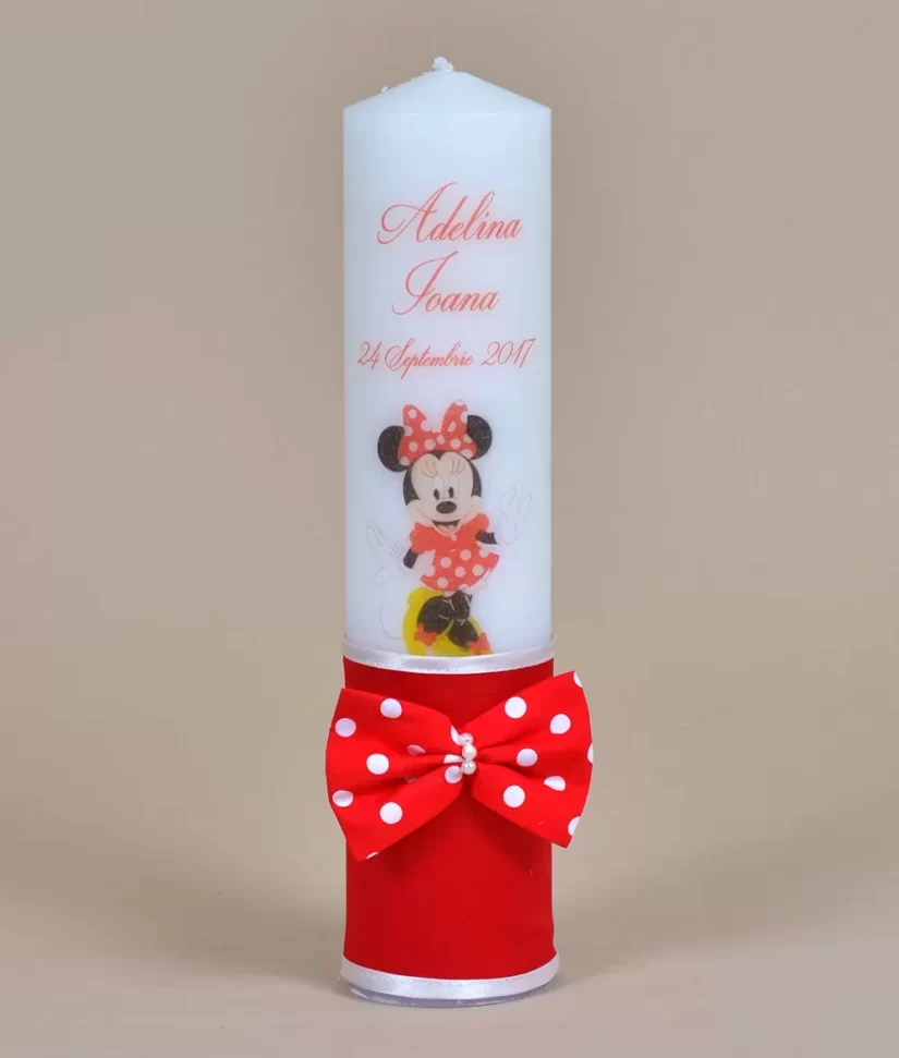 Lumanare de botez minnie mouse