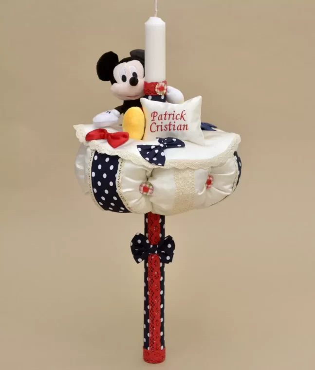 lumanare botez personalizata mickey mare