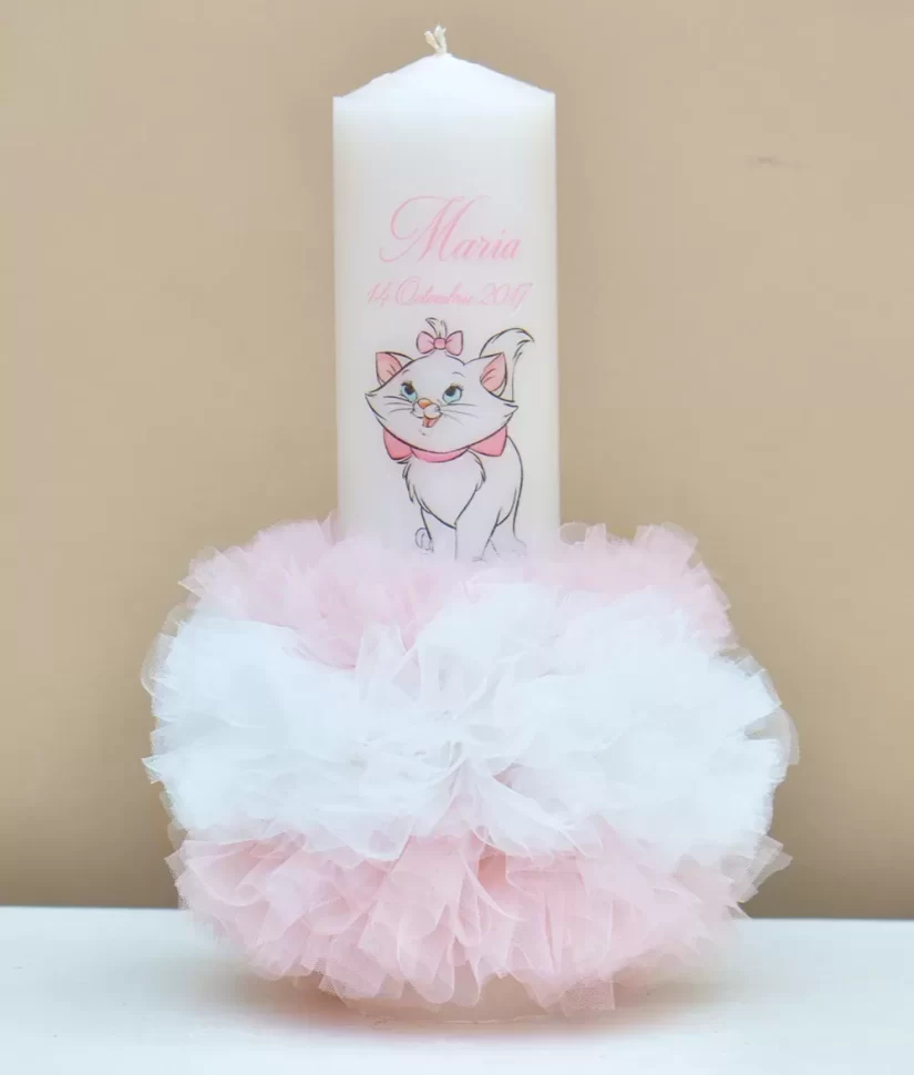 Lumanare de botez personalizata aristocats