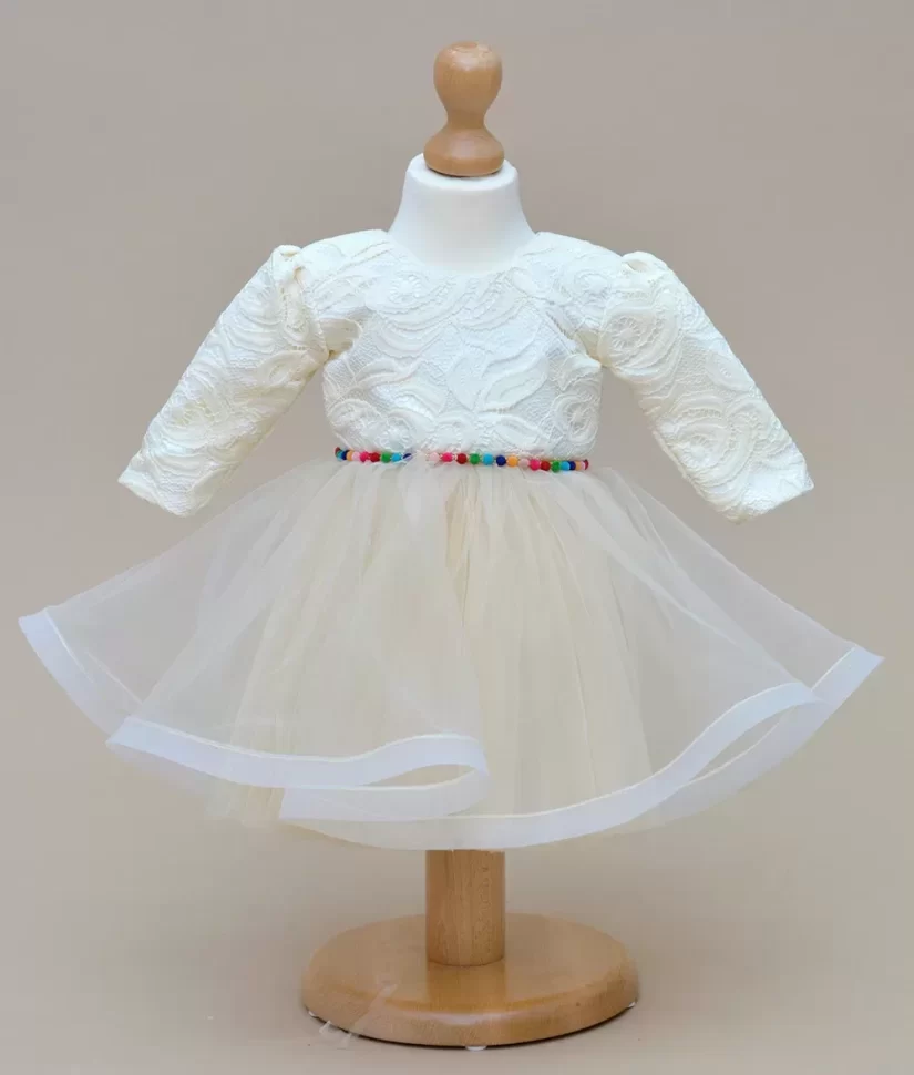 Rochita botez couture bebe dantela alba